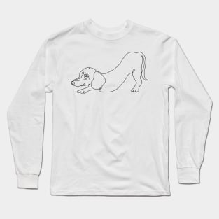 One Line Dachshund Downward Long Sleeve T-Shirt